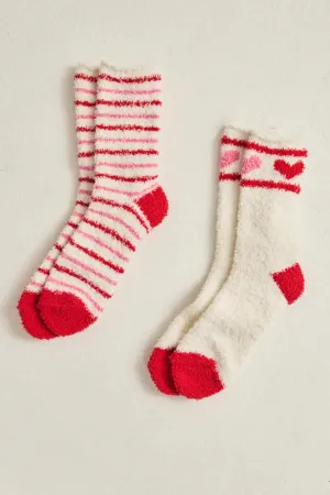 2 Pack Plush Stripe Socks