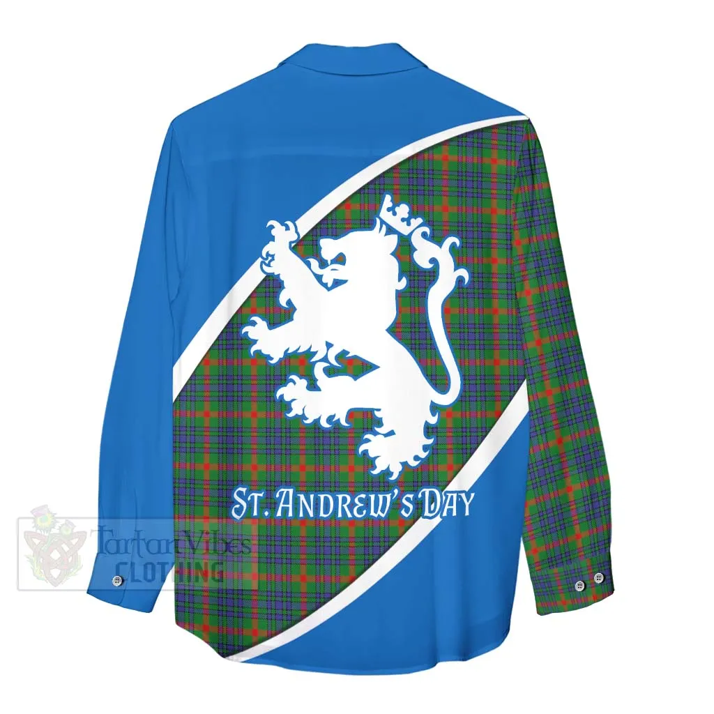 Aiton Family Crest Tartan Women's Casual Shirt Celebrate Saint Andrew's Day in Style