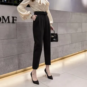 Fashion High-Waist Straight-Leg Pants
