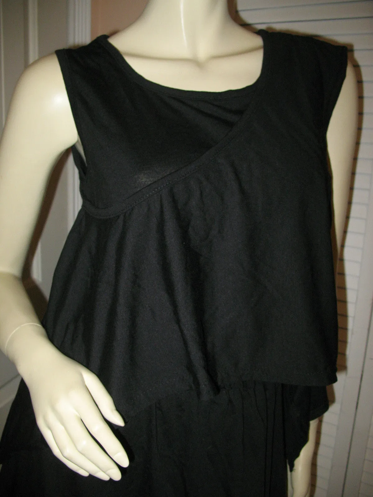 NEW Womens Tops BLACK SLEEVELESS Wide Adjustable SASH TOP Blouse Women Casual Clothes Large