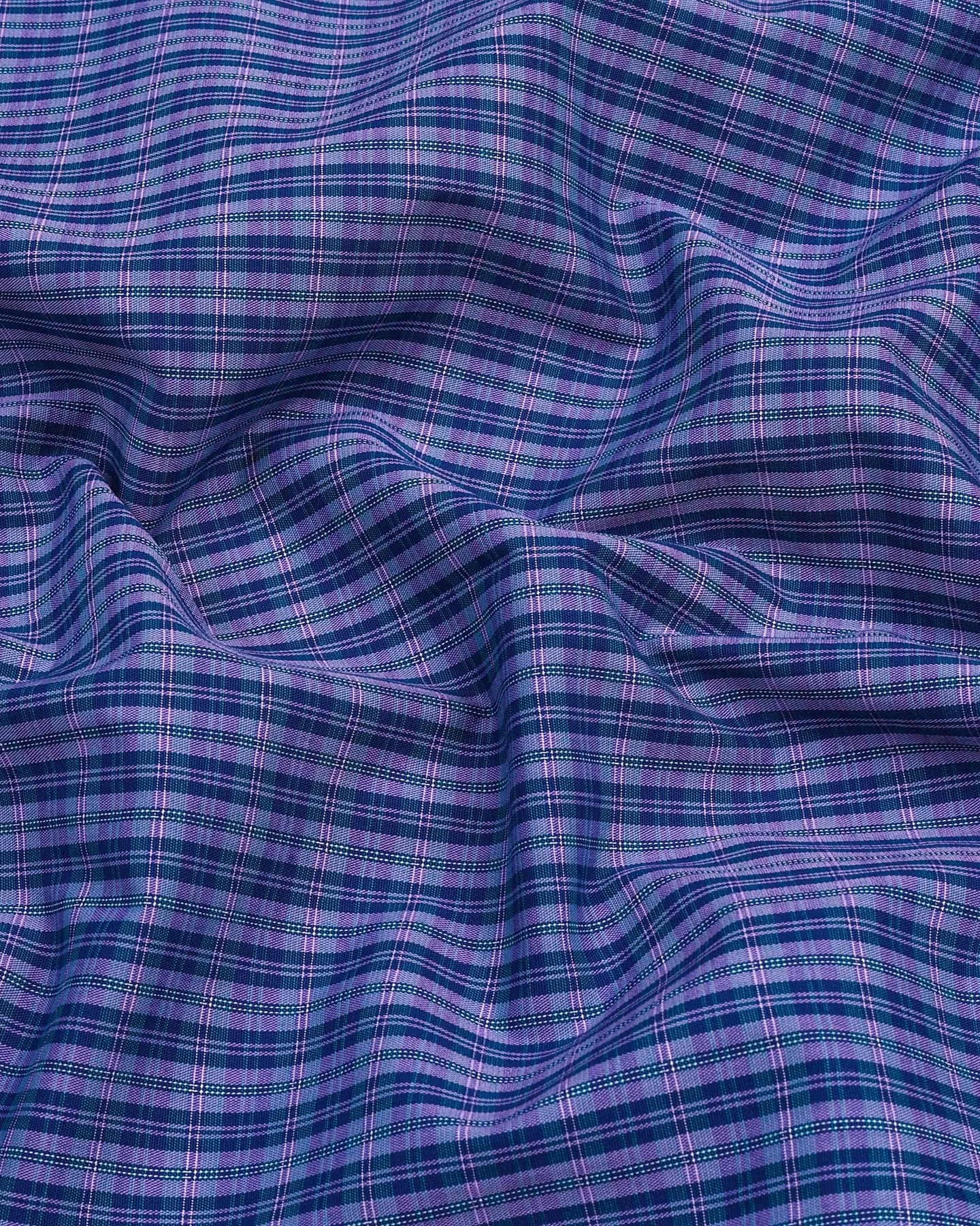 Ripon Blue Small Check Formal Cotton Shirt