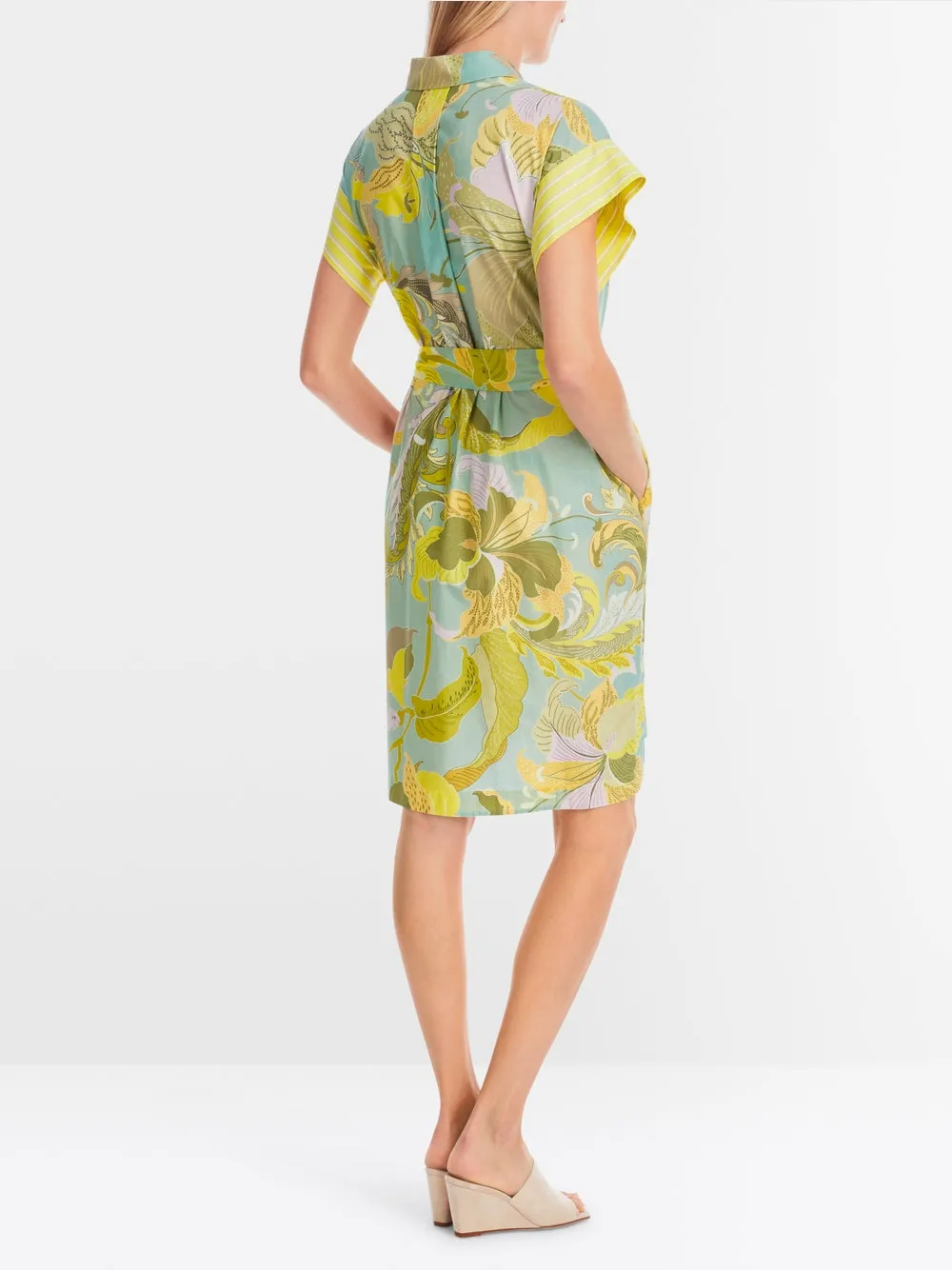 Short Shirt Dress with Belt - Soft Limeade