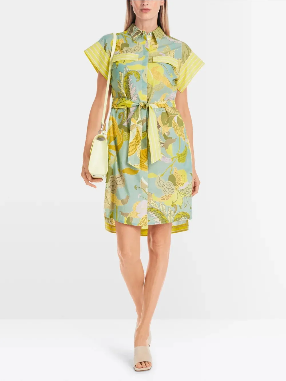 Short Shirt Dress with Belt - Soft Limeade
