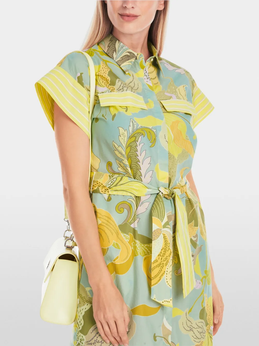 Short Shirt Dress with Belt - Soft Limeade
