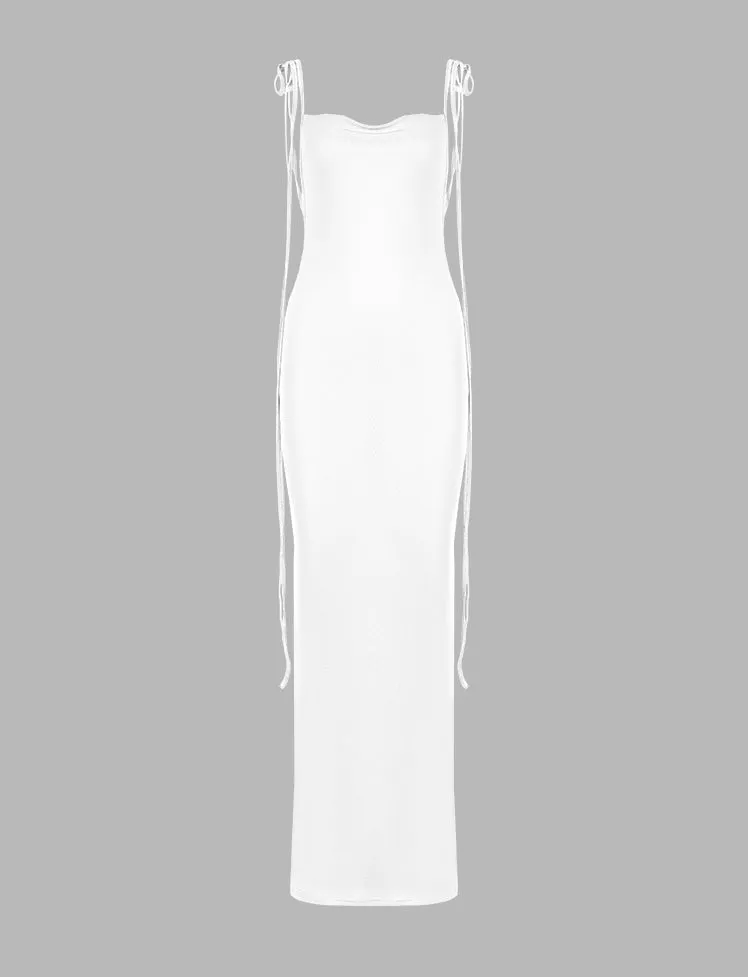 Solid Backless Cami Dress