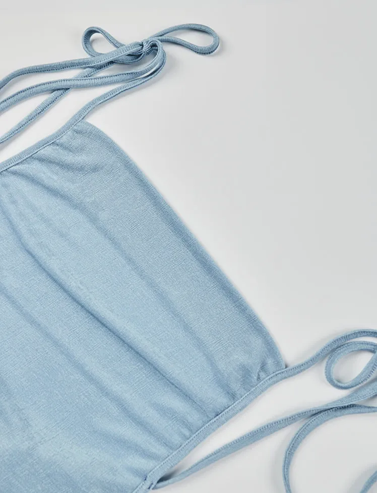 Solid Backless Cami Dress