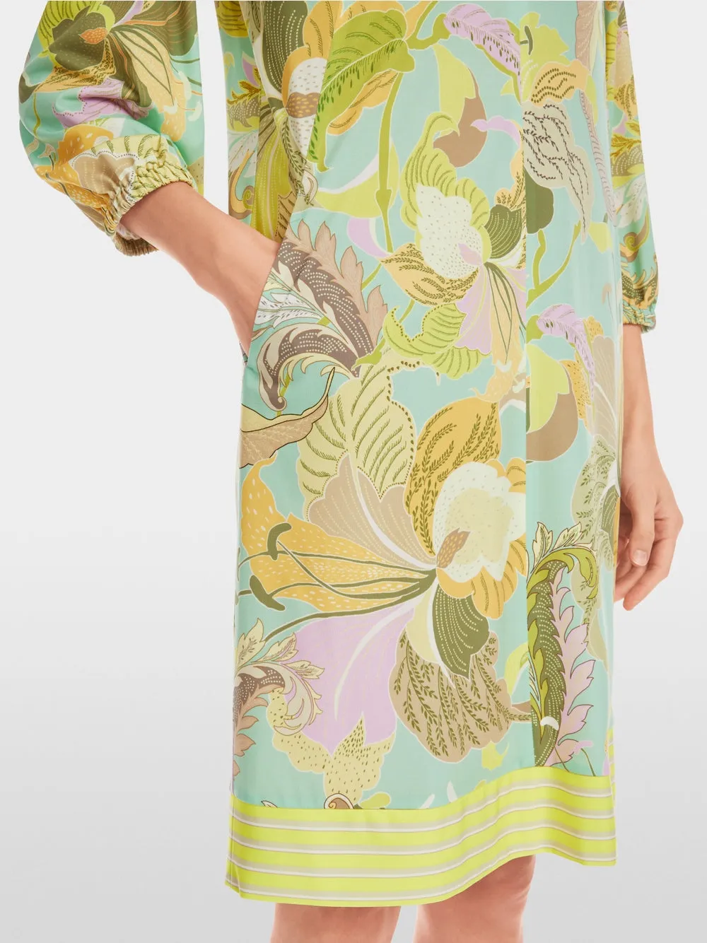 Tunic Dress in Print - Soft Limeade