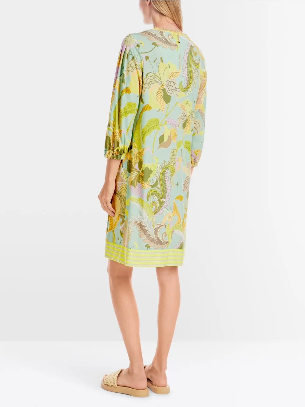 Tunic Dress in Print - Soft Limeade