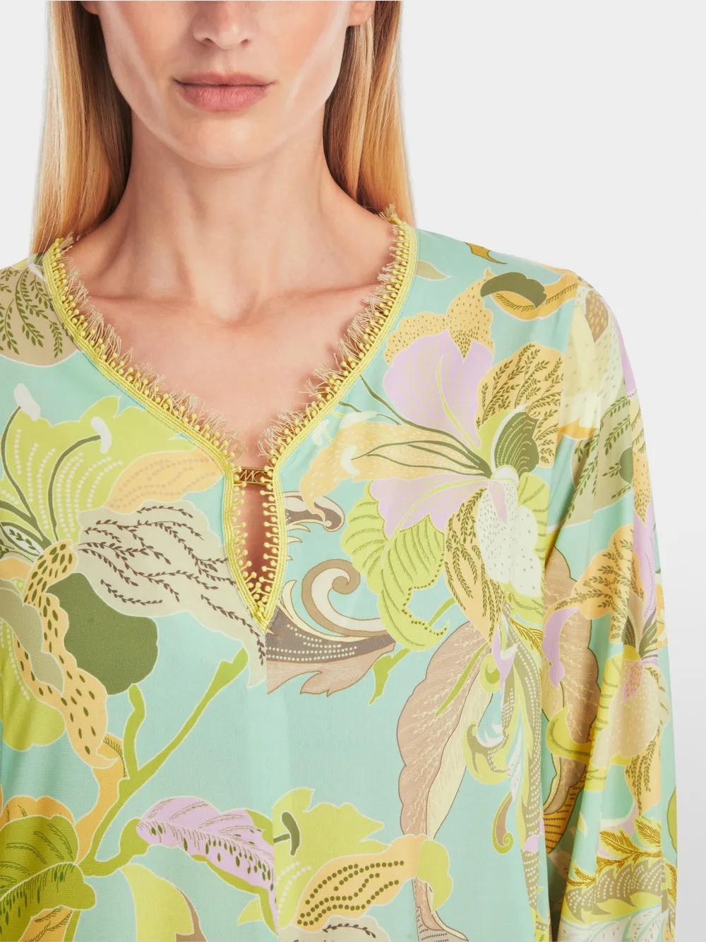 Tunic Dress in Print - Soft Limeade