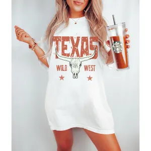 Vintage Texas Comfort Colors® T-Shirt, T-Shirt Dress, Boho Hippie Design, Oversized Print Spring or Summer T-Shirt